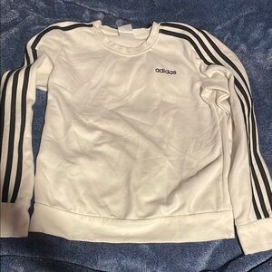 Adidas White Sweatshirt with Black Stripes